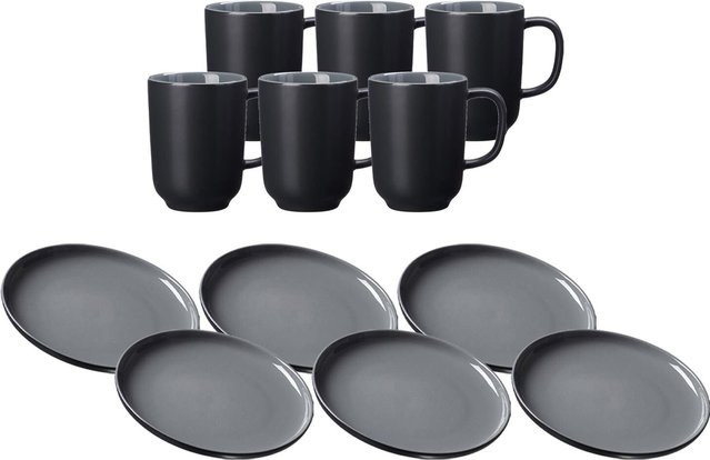 Ritzenhoff & Breker Kaffeeservice Jasper 12er Set aus Keramik in Schwarz - Bild 1