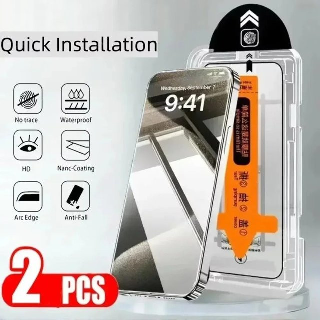 2er-Set Transparentes Gehärtetes Glas Display Schutzfolie für Xiaomi POCO C85 4G C71 C65 C75 inklusive Staubentfernungs-Kit - Bild 1