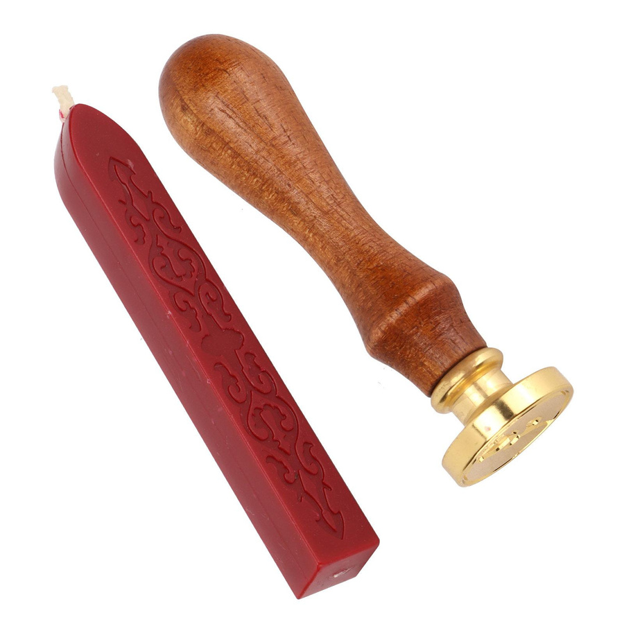 GoolRC Wachssiegel Stempel Set in Weinrot mit Holzgriff für DIY Einladungen und Umschläge - Bild 2