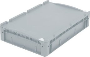 Bito Eurostapelbehälter XL Set mit Auflagedeckeln und Verschluss, Grau, B/T/H: 60 x 40 x 13,8 cm - Bild 1