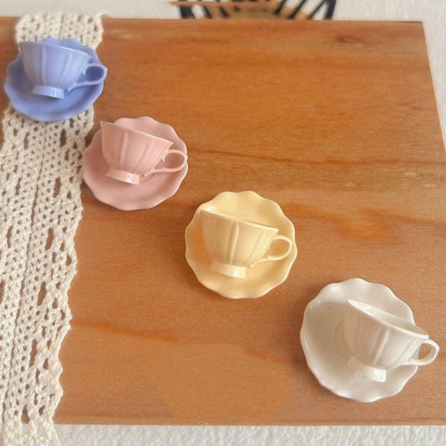 Französisch Retro Kaffee Tasse Platte Modell, Puppenhaus Möbel Zubehör, 1-teiliges Set - Bild 1
