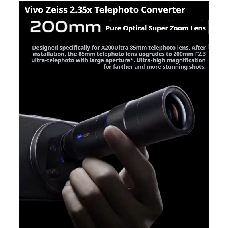 Original ZEISS 2,35x Teleobjektiv für Vivo X200 Ultra, Multifunktionale Linse für professionelle Fotografie in Schwarz - Bild 2
