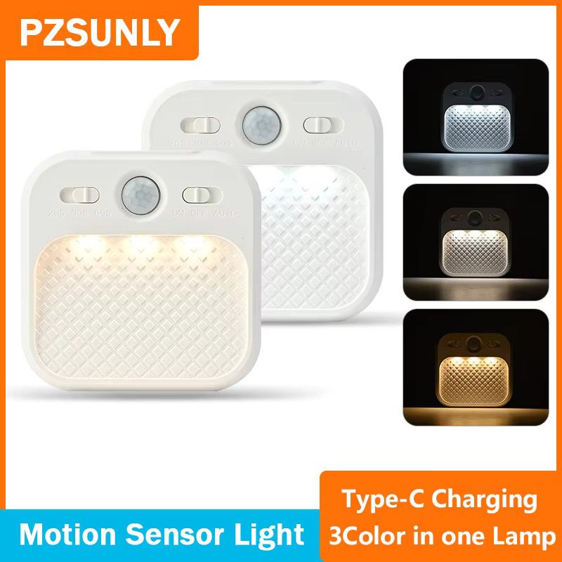 Pzsunly 4er Set LED Nachtlicht mit Bewegungssensor, wiederaufladbare Stick-On Schrankbeleuchtung für Auto und Wand, automatisch an und aus - Bild 6