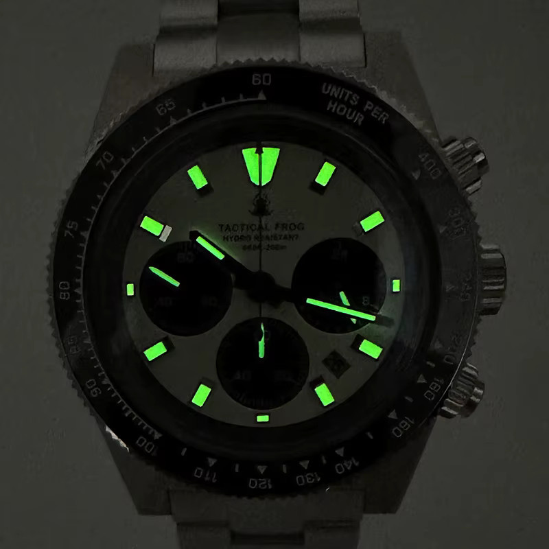 Taktischer Frosch Chronograph, Solar, Edelstahl, Grün, 41 mm, Herren - Bild 2