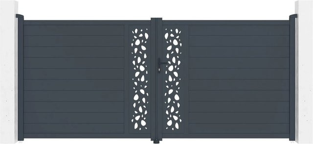 Casanoov Elektrisches Flügeltor Sunny in Anthrazit und Grau mit Drehtorantrieb Ranger B150 aus Aluminium, B/H: 400 x 180 cm - Bild 1