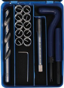 BGS Gewinde-Reparatursatz M12 x 1,0 in Blau, 14-teilig mit HSS-Bohrer - Bild 1