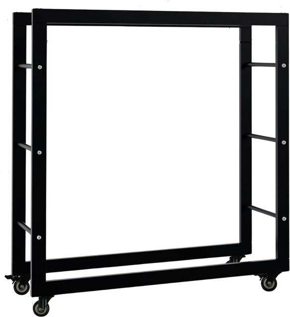 DELUKE Kaminholzregal SATLO aus Metall mit Rollen in Schwarz, B/T/H: 80 x 25 x 80 cm - Bild 1