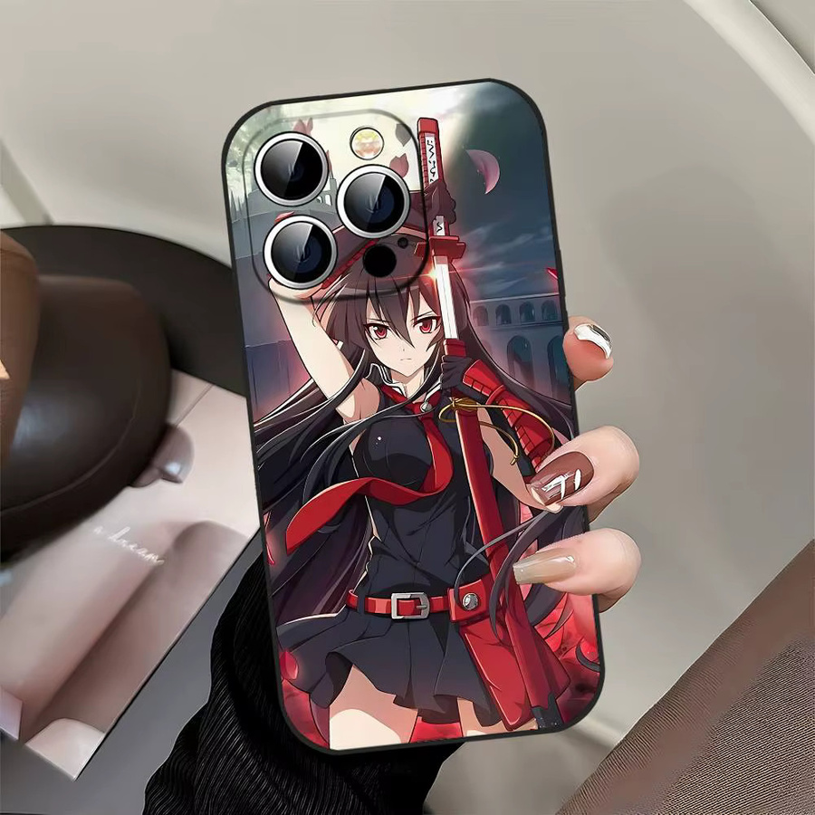 Akame Ga Kill Funda Handyhülle Schwarz für iPhone 17 16 15 14 13 11 Pro Max Plus X XR XS Max 13 Mini - Bild 5