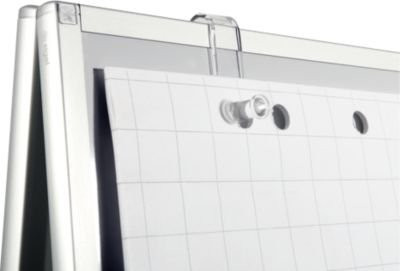 Sigel Business Flipchart Haken für Flipchartpapier mit Universallochung, 2 Stück, transparent/silver, B: 60 mm, T: 33 mm, H: 80 mm - Bild 1