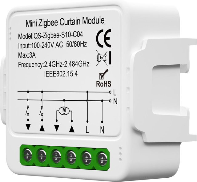 Tuya Zigbee Smart Vorhangschalter Modul für intelligente Vorhänge, Rolläden und Jalousien, Farbe: Weiß - Bild 1