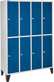 Schäfer Shop Select Kleiderspind mit 4x2 Abteilen, Füßen und Zylinderschloss, Farbe: Enzianblau - Bild 1