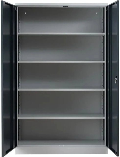 PROREGAL Stahlschrank Bee mit 8 Fachböden aus Metall in Grau und Anthrazit, H x B x T: 195 x 120 x 42 cm - Bild 1