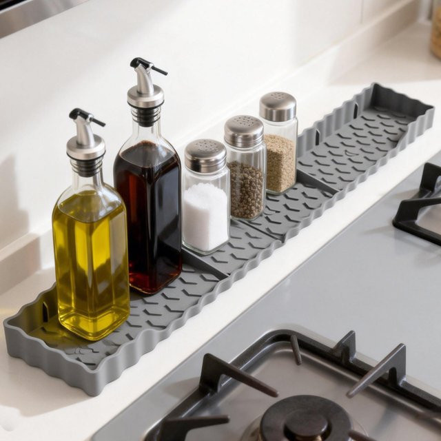 Leeseph Magnetische Silikon-Herdablage für Küchenzubehör, 76,2 cm, Schwarz oder Grau - Bild 1