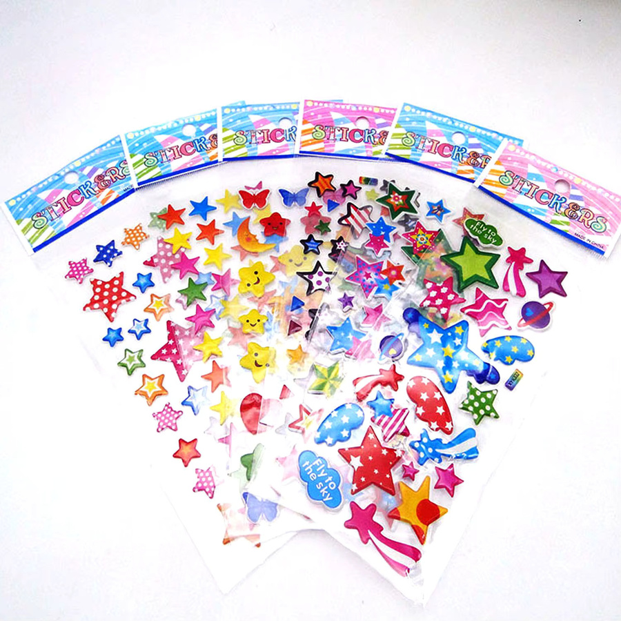 10 Stück ZSY 3D-Stern-Blasenaufkleber in Multicolour für Scrapbooking, Schule und Büro - Bild 2