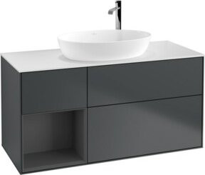 V&B Waschtischunterschrank Finion mit Wandbeleuchtung, lackiert, Breite: 120 cm, Tiefe: 50,1 cm, Höhe: 50,1 cm - Bild 1