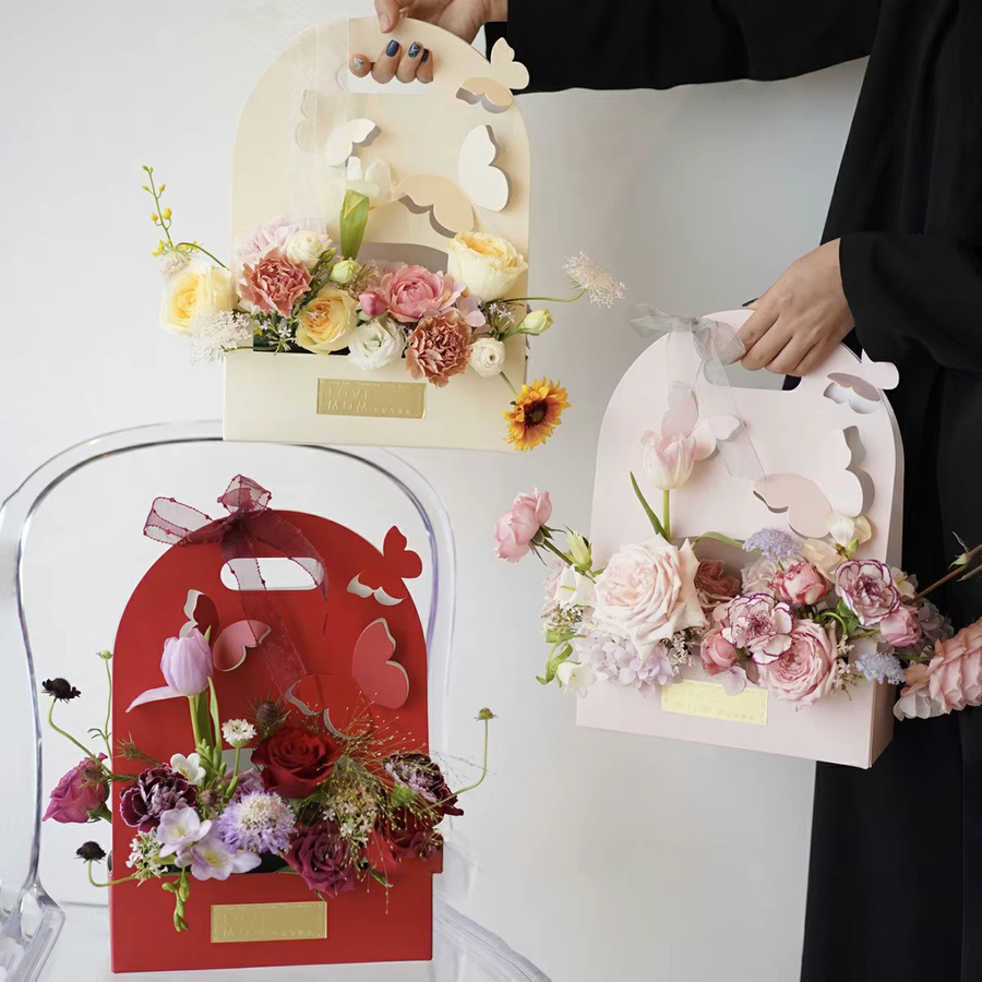 10 Stück Schmetterlings-Handblumenkasten aus transparentem PVC in Multicolour für Valentinstag und Festivals - Bild 2