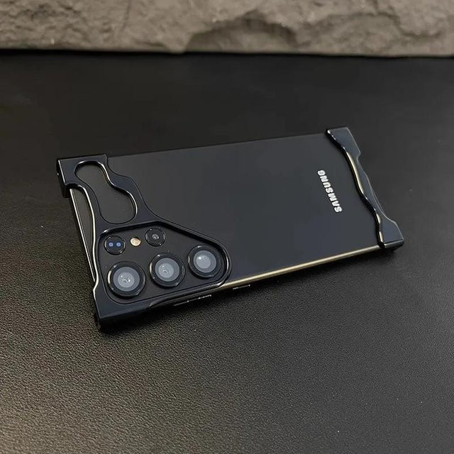 Stoßfeste Aluminiumlegierung Telefonhülle mit Linsenschutz für Samsung Galaxy S25 S24 S23 Ultra Plus in Schwarz - Bild 1