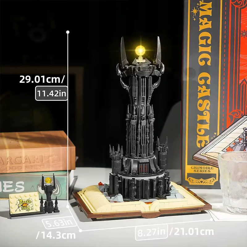 yaafun Schwarzer Turm Magisches Buch, Bausteine, Schwarz, Fantasy - Bild 4
