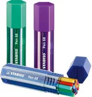 STABILO Pen 68 Fasermaler Set mit 20 sortierten Farben in Kunststoffbox - Bild 1