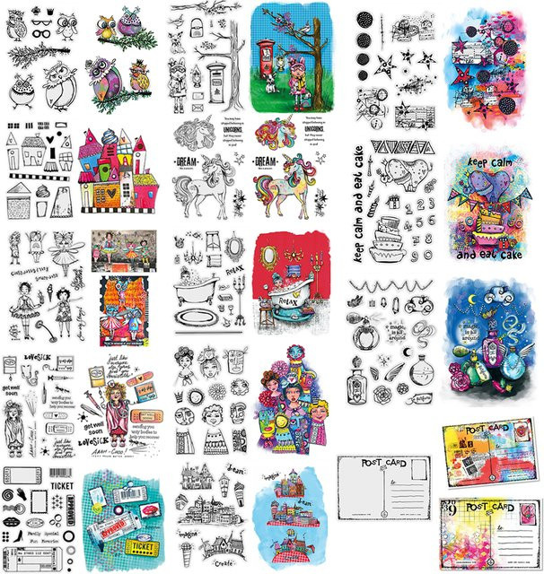CYFUN DESIGN Briefmarken Set mit Traumhaus Motiv für Scrapbooking und DIY Bastelarbeiten, Mehrfarbig - Bild 1
