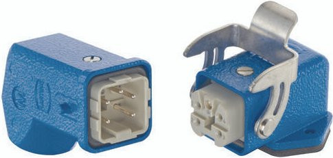 HARTING Steckverbinder-Set 10360040006 in Blau mit 4 Polen plus PE - Bild 1