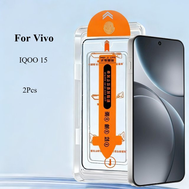 2 Stück Vivo IQOO 15 Displayschutzfolie aus gehärtetem Glas, transparent, mit einfachem Installationswerkzeug - Bild 1