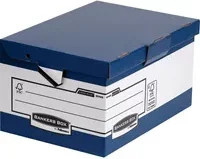 Bankers Box ERGO-Stor Maxi Archivbox System aus Papier in Blau und Weiß für A4 Dokumente - Bild 1
