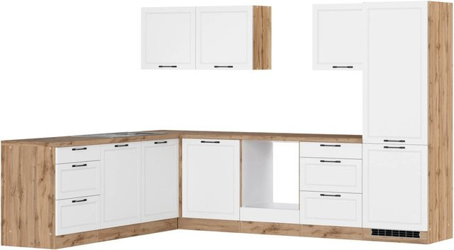 Held Küchen Winkelküche Kempten in Landhaus Optik, Farbe Weiß, Breite: 300 cm - Bild 1