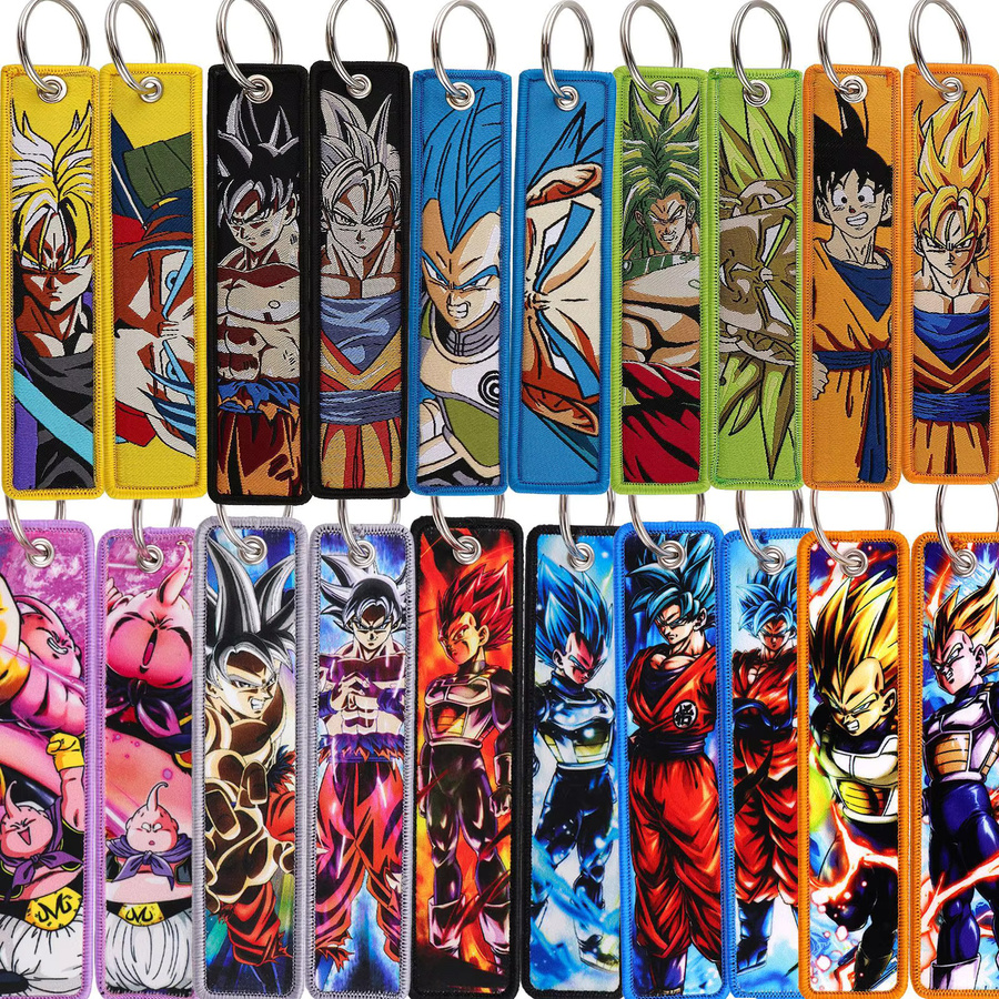 Bandai Dragon Ball Schlüsselanhänger, gewebter Schlüsselanhänger mit Etikett, doppelseitig bedrucktes Anime-Schlüsselband - Bild 2