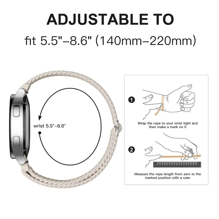 Huawei Uhrenarmband, Nylon, geflochten, Schwarz, Unisex - Bild 2