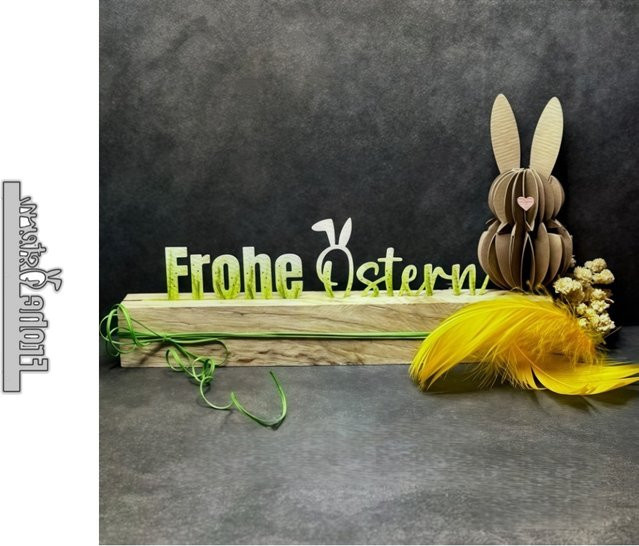 Metall-Schablone Frohe Ostern mit deutscher Phrase für DIY Scrapbooking und Kartenbasteln - Bild 1