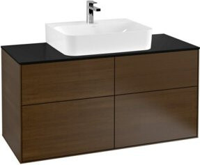 Villeroy & Boch Waschtischunterschrank Finion Wandmontiert Walnuss Nussbaum B: 120 cm, T: 60,3 cm, H: 50,1 cm - Bild 1