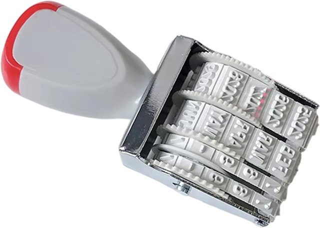 Drehbarer Gummi-Stempel mit Datumsanzeige für Büro, Scrapbooking und Dokumentenauthentifizierung - Bild 1
