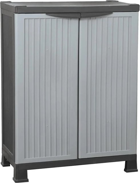 vidaXL Kunststoffschrank grau mit Regalböden B/T/H: 68 x 39 x 92 cm - Bild 1
