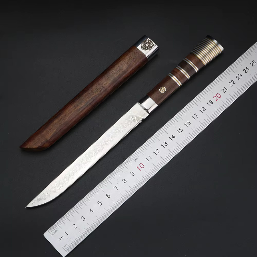 XUAN FENG Fleischschneider aus Damaststahl mit Holzscheide - Bild 3