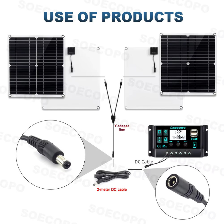 SOECOPO DC-Stromverlängerungskabel in Schwarz, 2 Meter Länge für Solarmodule, IP-Kameras, CCTV, LED-Schilder und Router - Bild 6