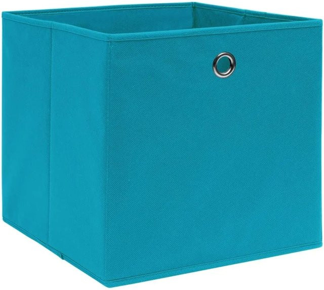 vidaXL Aufbewahrungsboxen aus Vliesstoff 10er Set, Farbe Babyblau/Türkis, B/T/H: 28 x 28 x 28 cm - Bild 1