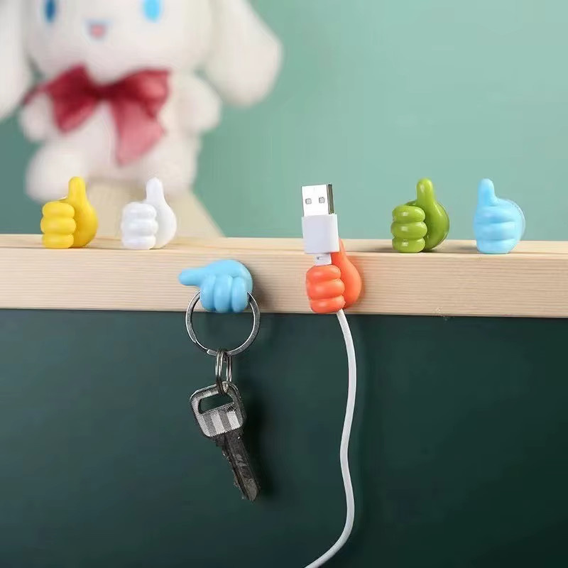 DOLANBIA Handförmige Gummi Halter für Kabel und Ladekabel, Selbstklebende Mini Haken Organizer, 5 oder 10 Stück - Bild 2