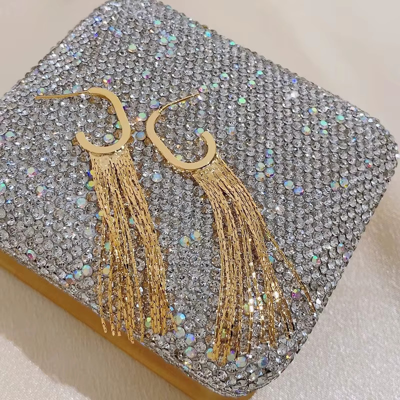 laoloutian Ohrringe, Gold Silber, Quaste, Damen - Bild 2
