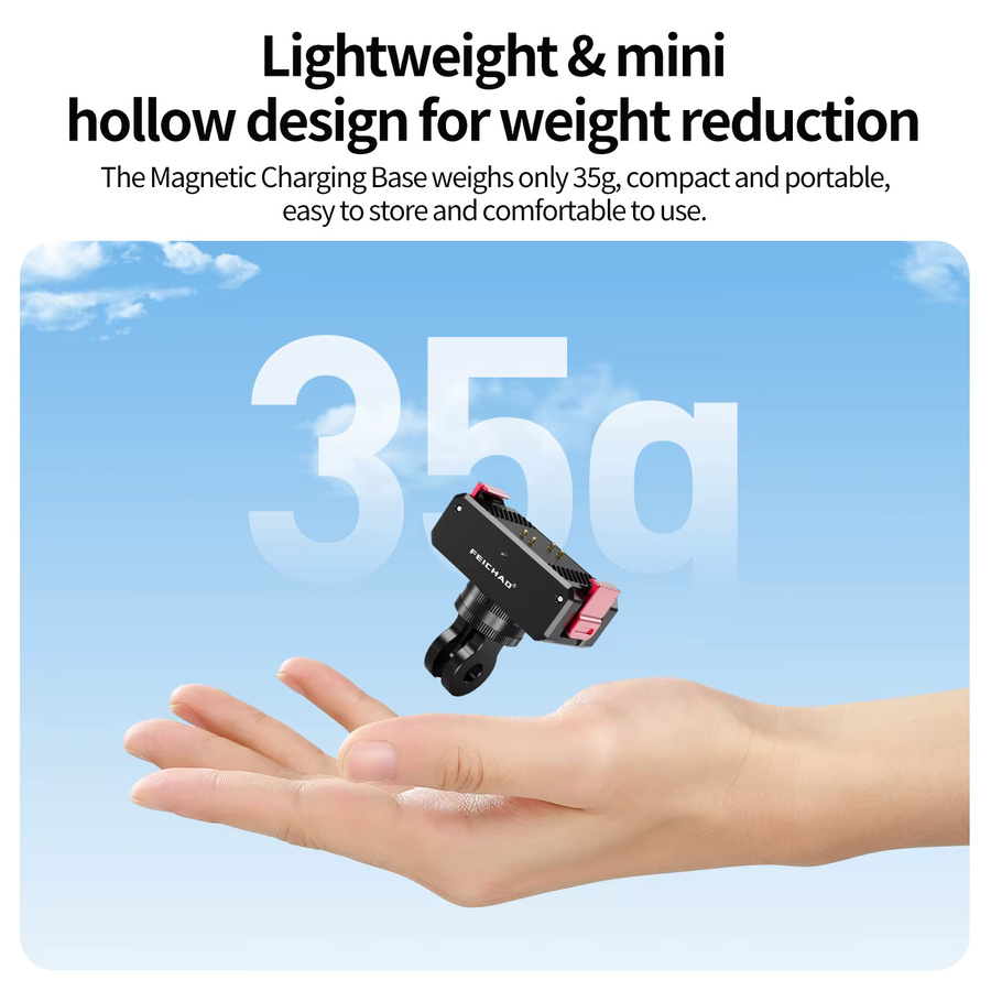 DJI Magnetische Halterung mit Magnetfuß für Osmo Action Kameras in Schwarz für Outdoor-Vlogs mit 360 Grad Einstellung und Ladefunktion - Bild 2