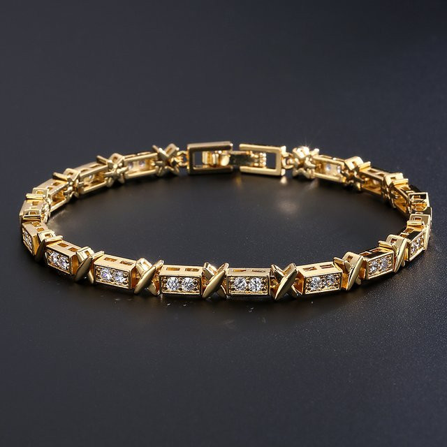 UILZ Armband, Gold Farbe, Zirkonia, Damen - Bild 1