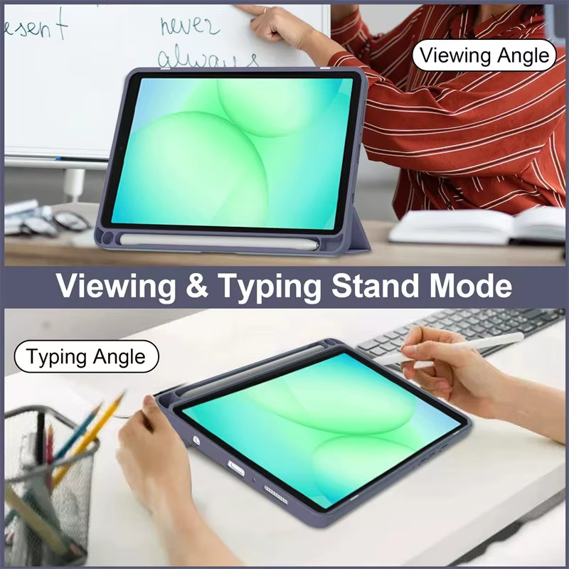 Samsung Galaxy Tab A11 Plus und Tab A9 Plus 11 Zoll Hülle mit HD Acryl-Rückseite in Grau und Blau - Bild 3