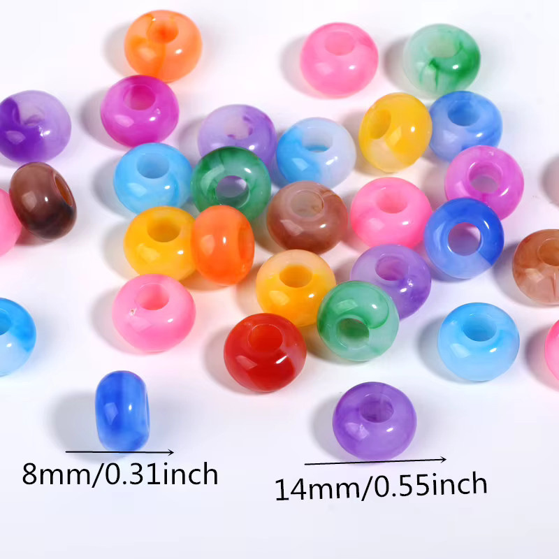 Laudsong Acrylperlen, rund, bunt, 14 mm, Spacer-Perlen - Bild 3