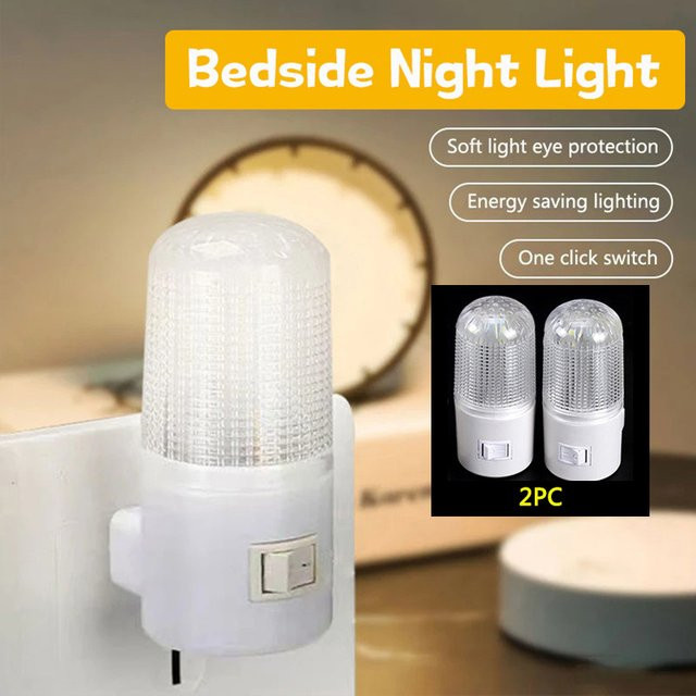 Feimefeiyou LED Nachtlicht in Weiß für Schlafzimmer, Kinderzimmer und Flur mit US/EU Stecker - Bild 1