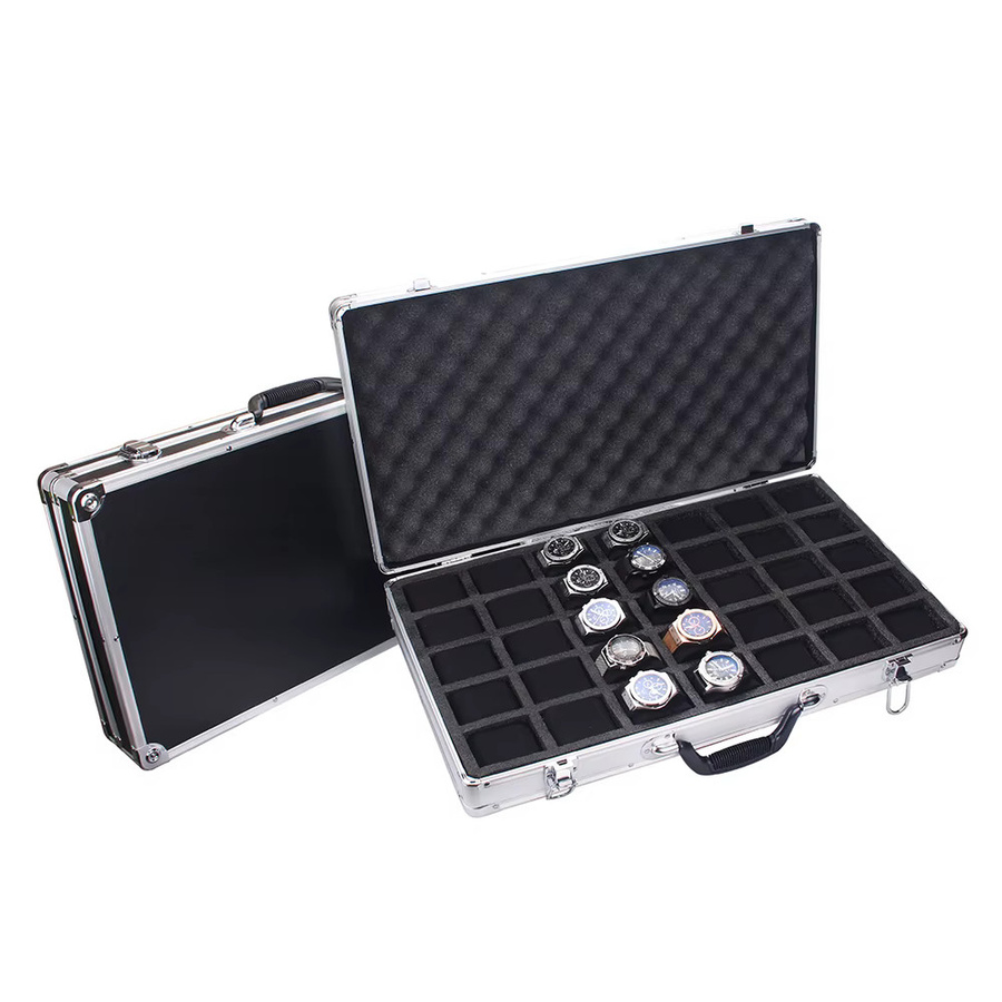 Uhren-Aufbewahrungsbox, Aluminium, 35 Fächer, Unisex - Bild 1