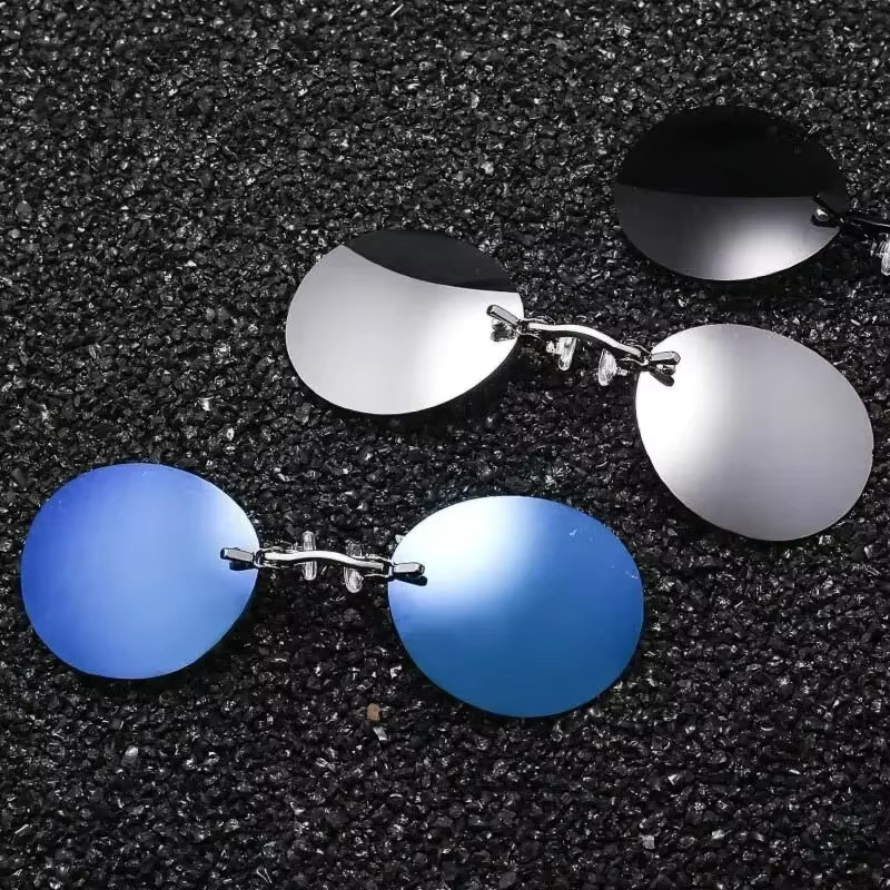 Matrix Morpheus Clip-On-Nasenbrillen, rund, randlos, Herren, grau, Metall - Bild 2