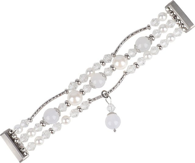 Hujerl Uhrenarmband, Perle, Silber, Schwarz, Unisex - Bild 1
