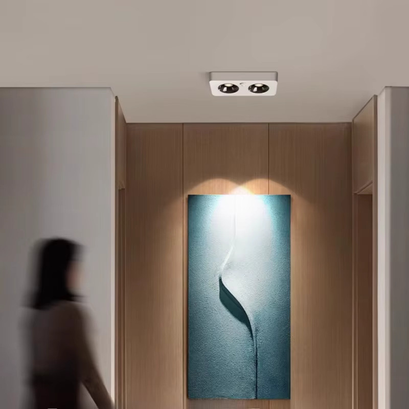 ZYZAO Moderne LED-Aufbau-Deckenleuchte in Weiß, Quadratischer COB-Strahler, Höhe: 3,5 cm - Bild 4