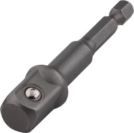 Wolfcraft Stecknuss-Adapter 2414000 für 1/2 Zoll und 1/4 Zoll Sechskant in Silber und Schwarz - Bild 1