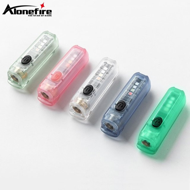 Alonefire Mini LED Schlüsselanhänger Taschenlampe USB-aufladbar und wasserdicht - Bild 1